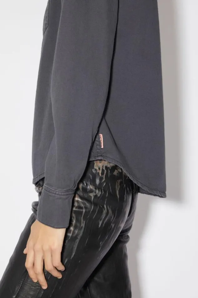 Acne Studios Shirts and Blouses Woman Denim Buttonup Shirt Dark Grey