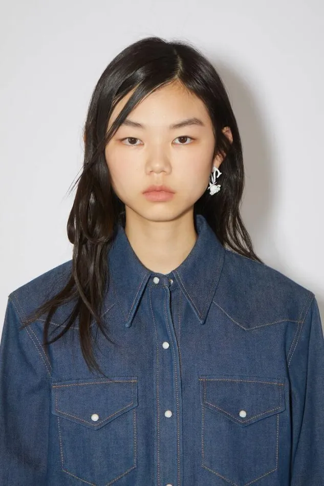 Acne Studios Shirts and Blouses Woman Denim Buttonup Shirt Indigo Blue