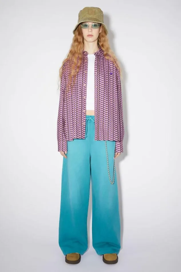 Acne Studios Shirts and Blouses Woman Face Print ShirtUnisex PurplePink