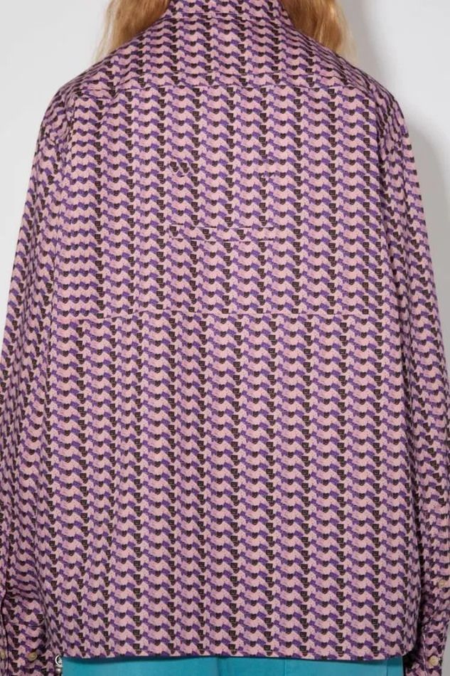 Acne Studios Shirts and Blouses Woman Face Print ShirtUnisex PurplePink