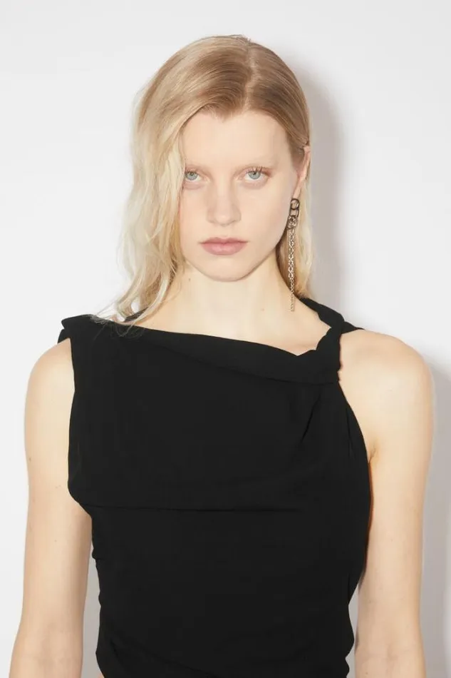 Acne Studios Shirts and Blouses Woman Knotted Shoulder Top Black