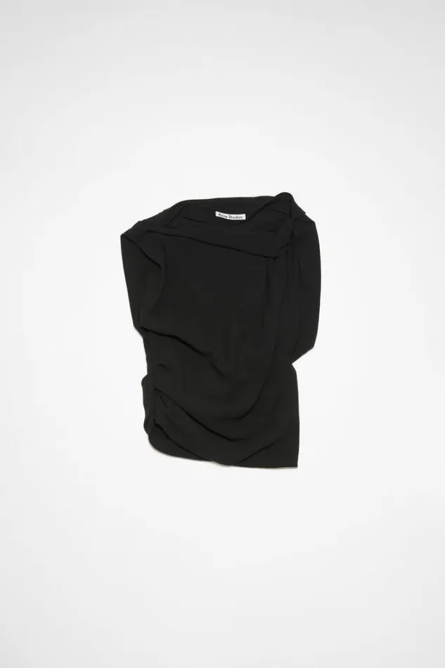 Acne Studios Shirts and Blouses Woman Knotted Shoulder Top Black