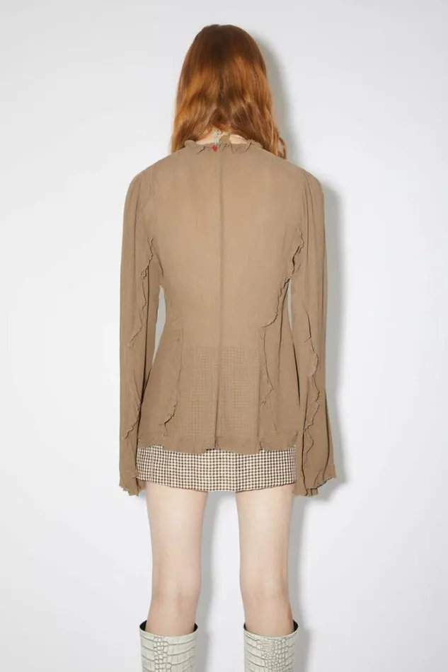 Acne Studios Shirts and Blouses Woman Long Sleeve Blouse Mud Green