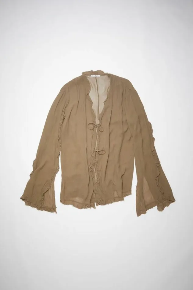 Acne Studios Shirts and Blouses Woman Long Sleeve Blouse Mud Green