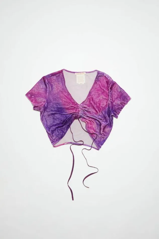 Acne Studios Shirts and Blouses Woman Short Sleeve Blouse Violet Purple