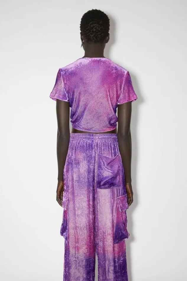 Acne Studios Shirts and Blouses Woman Short Sleeve Blouse Violet Purple
