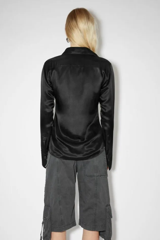 Acne Studios Shirts and Blouses Woman Silk Blend Buttonup Shirt Black