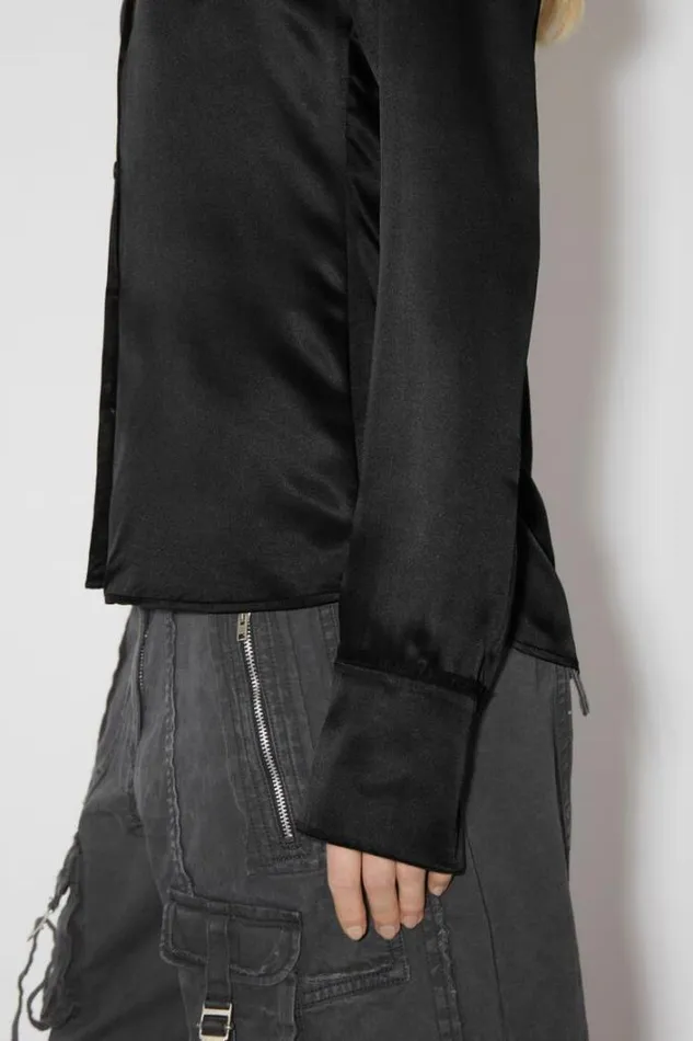 Acne Studios Shirts and Blouses Woman Silk Blend Buttonup Shirt Black