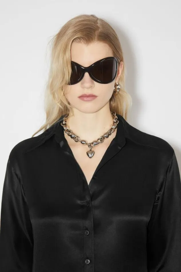 Acne Studios Shirts and Blouses Woman Silk Blend Buttonup Shirt Black