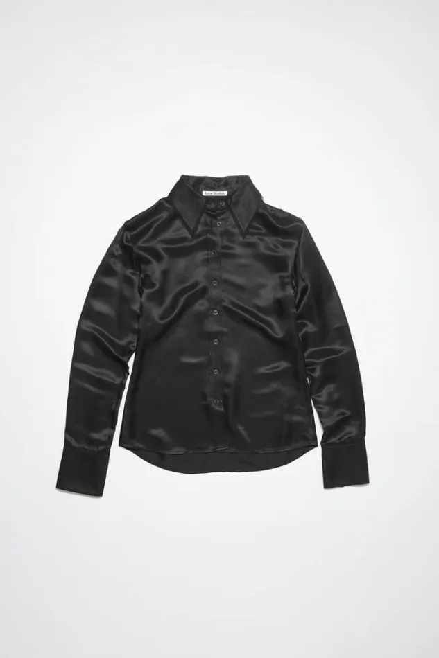 Acne Studios Shirts and Blouses Woman Silk Blend Buttonup Shirt Black