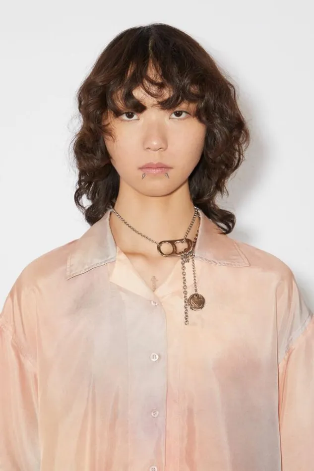 Acne Studios Shirts and Blouses Woman Silk Buttonup Shirt Pink