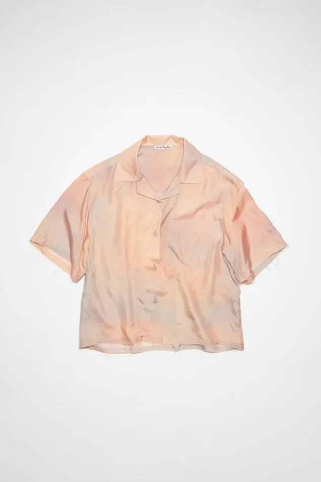 Acne Studios Shirts and Blouses Woman Silk Buttonup Shirt Pink