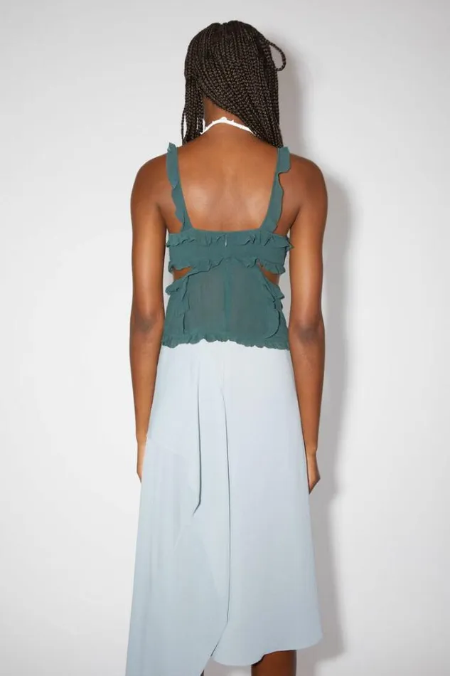 Acne Studios Shirts and Blouses Woman Strap Top Petrol Blue