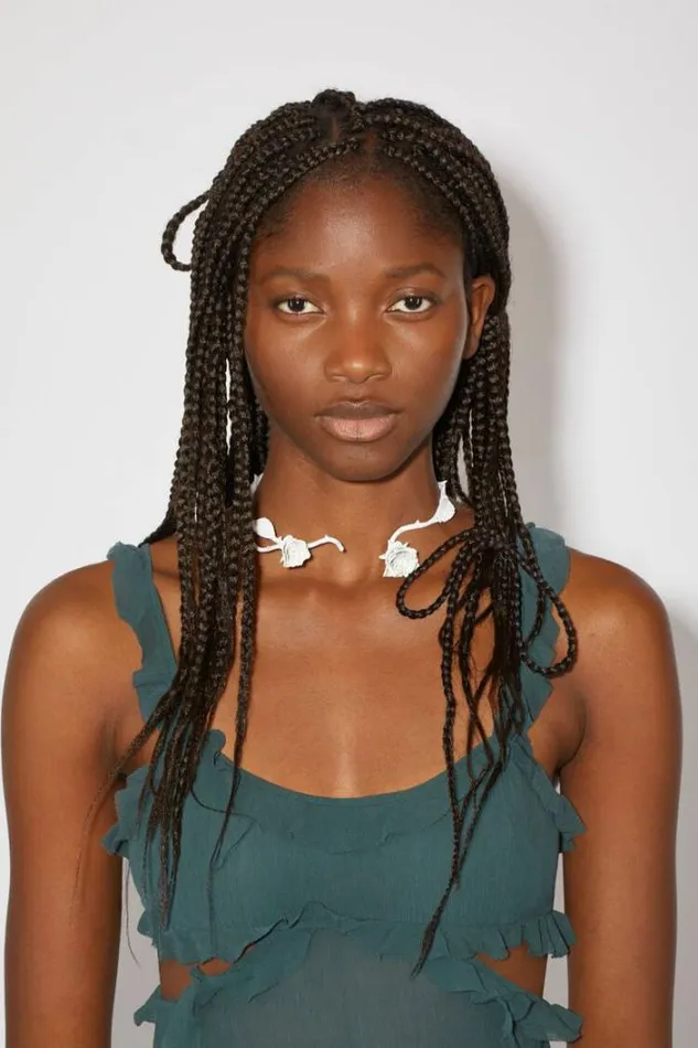 Acne Studios Shirts and Blouses Woman Strap Top Petrol Blue