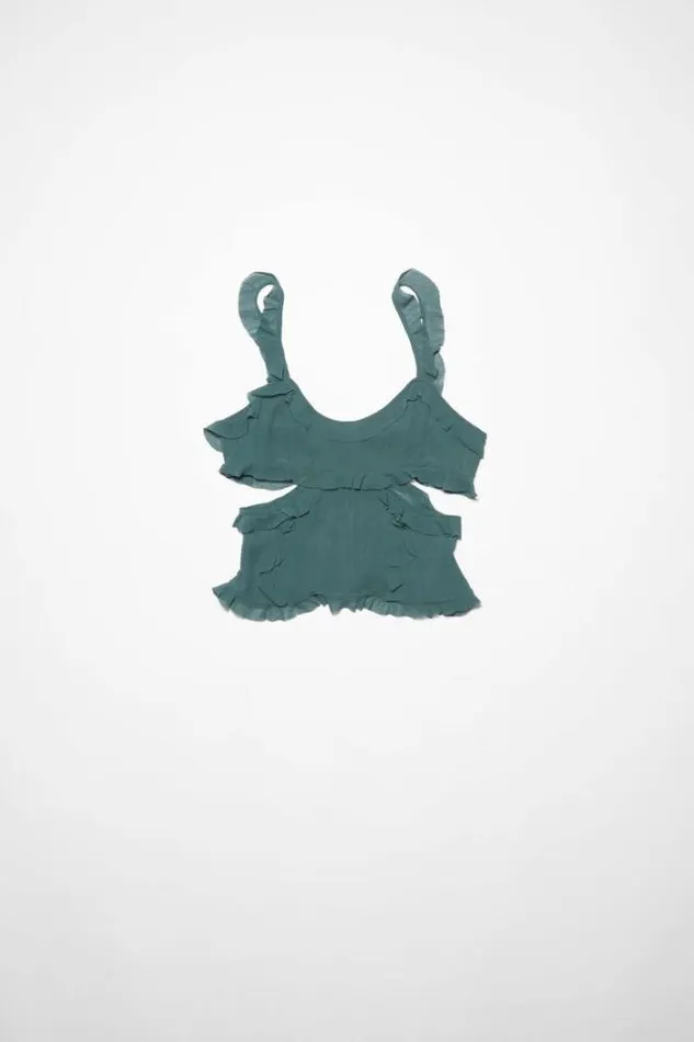 Acne Studios Shirts and Blouses Woman Strap Top Petrol Blue