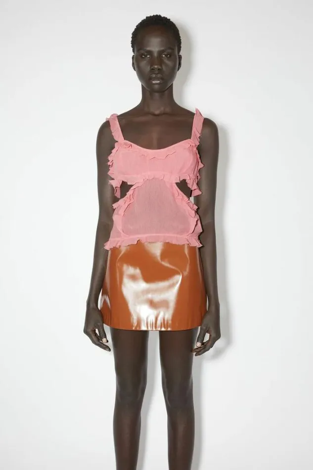 Acne Studios Shirts and Blouses Woman Strap Top Rose Pink