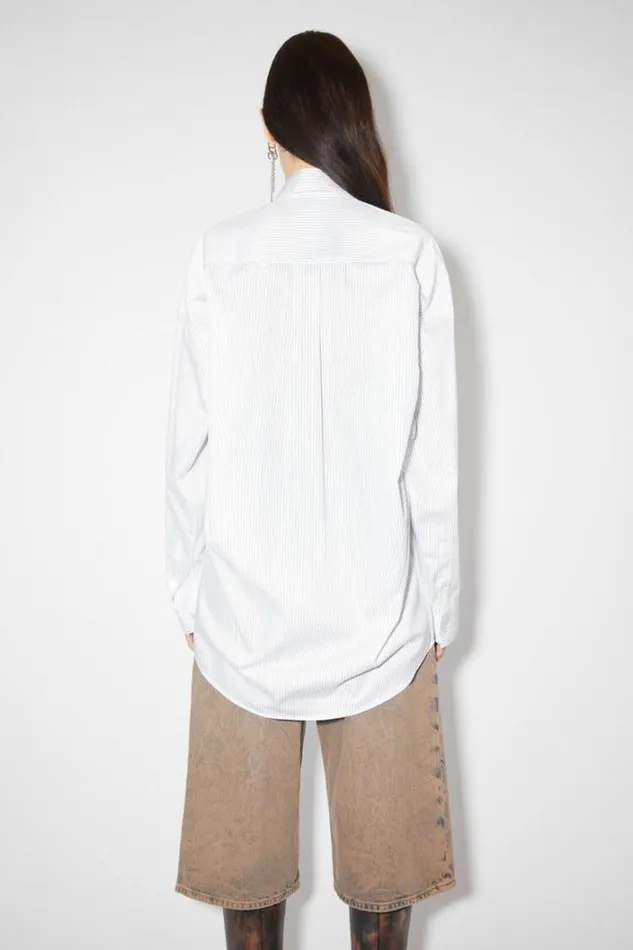 Acne Studios Shirts and Blouses Woman Stripe Buttonup Shirt WhiteBlue