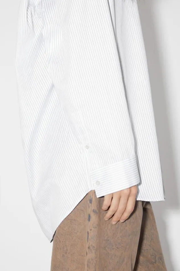 Acne Studios Shirts and Blouses Woman Stripe Buttonup Shirt WhiteBlue