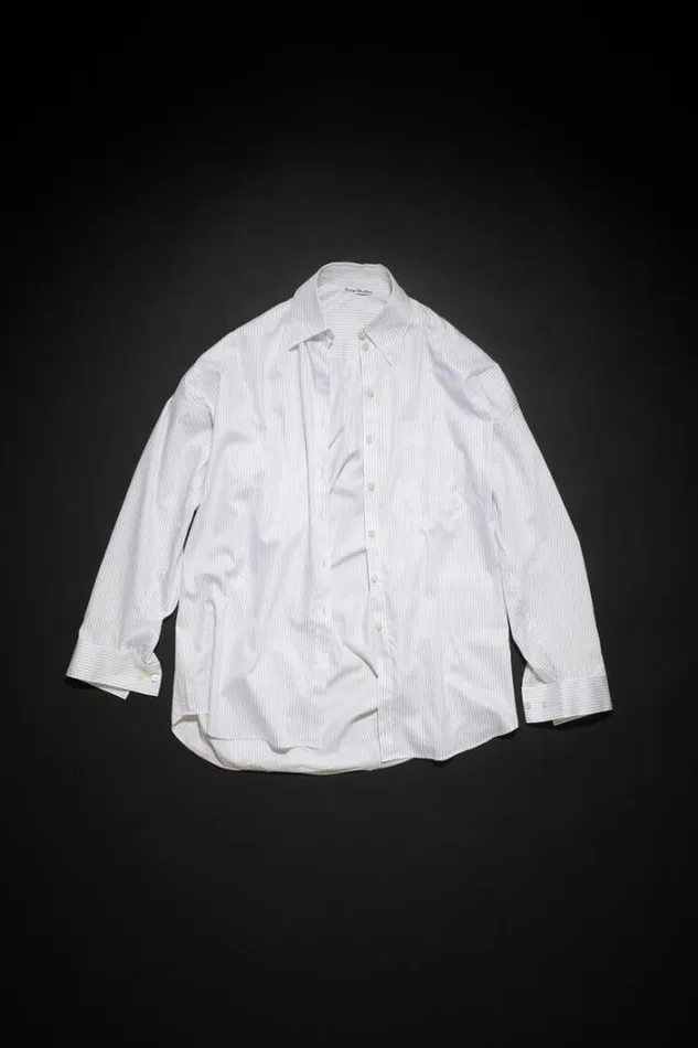 Acne Studios Shirts and Blouses Woman Stripe Buttonup Shirt WhiteBlue
