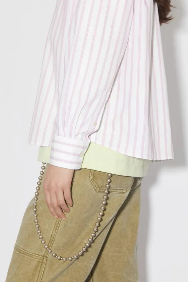 Acne Studios Shirts and Blouses Woman Stripe Buttonup ShirtUnisex WhiteRose Pink