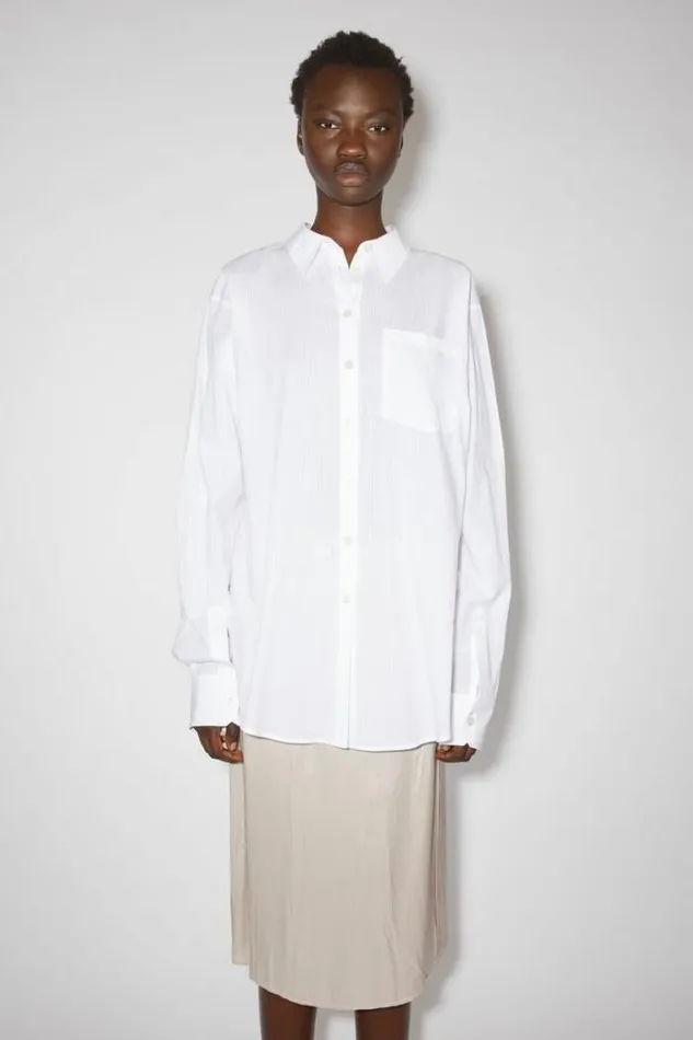 Acne Studios Shirts and Blouses Woman Striped Buttonup Shirt White