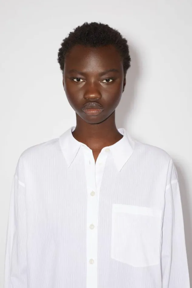 Acne Studios Shirts and Blouses Woman Striped Buttonup Shirt White