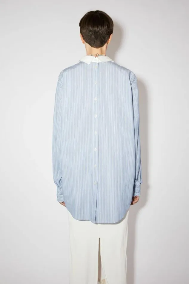 Acne Studios Shirts and Blouses Woman Striped Cotton Shirt BlueWhite