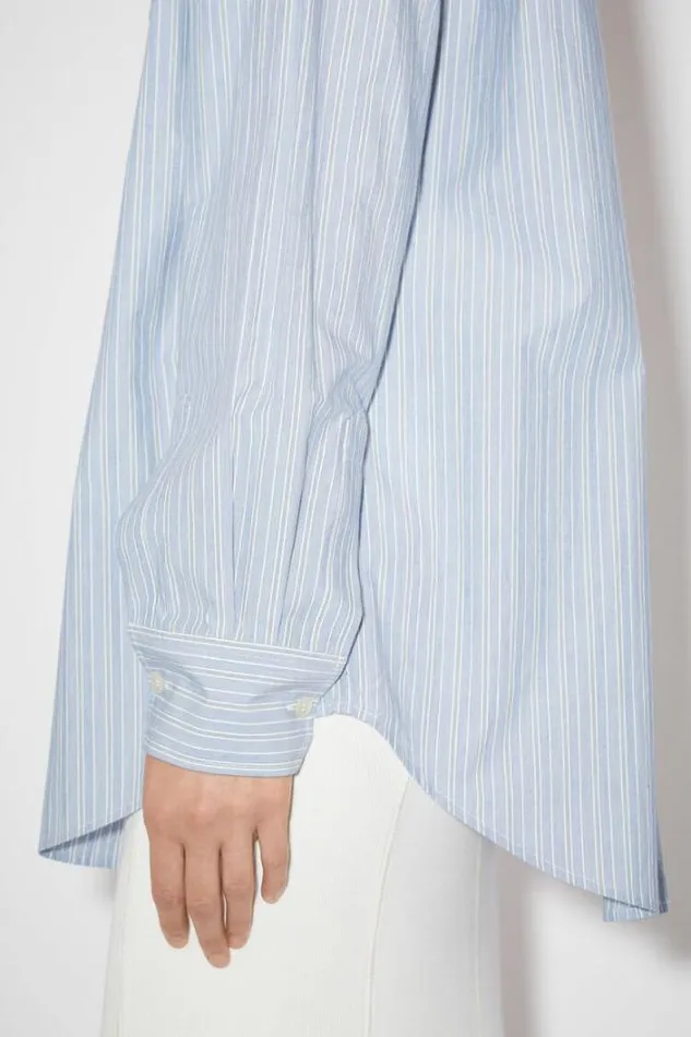 Acne Studios Shirts and Blouses Woman Striped Cotton Shirt BlueWhite