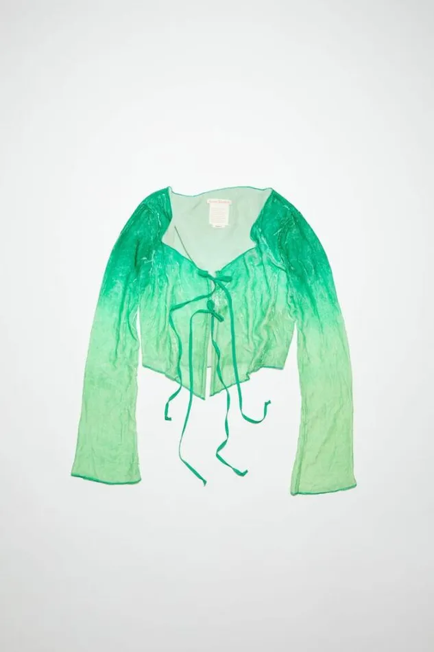 Acne Studios Shirts and Blouses Woman Tieup Blouse Jade Green