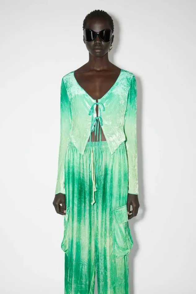 Acne Studios Shirts and Blouses Woman Tieup Blouse Jade Green