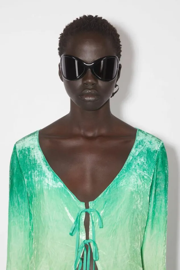 Acne Studios Shirts and Blouses Woman Tieup Blouse Jade Green