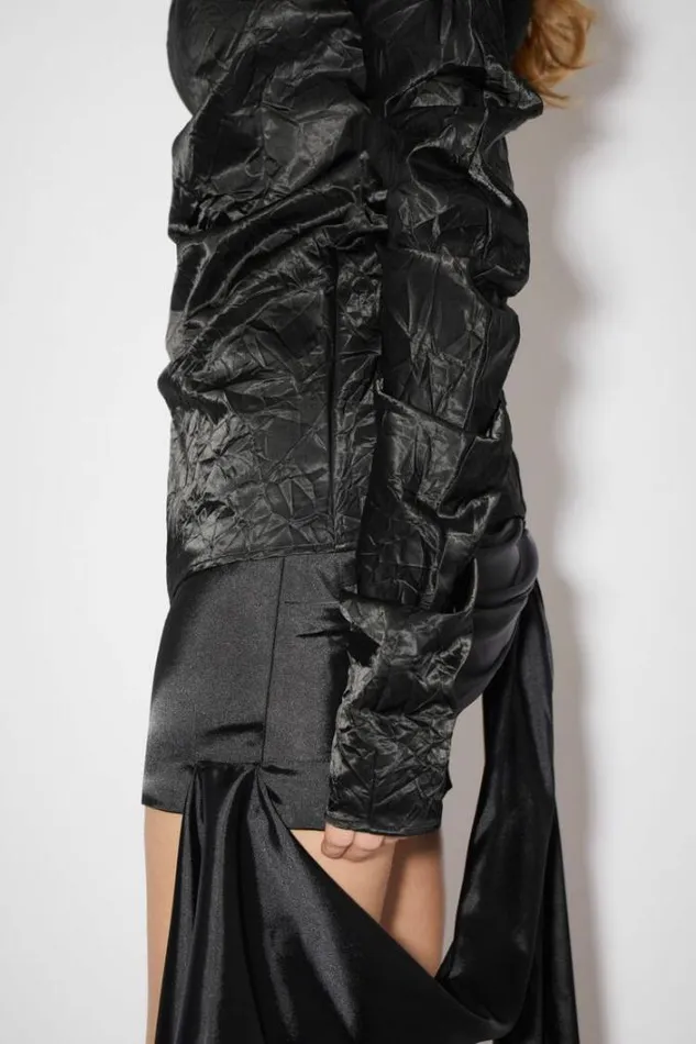 Acne Studios Shirts and Blouses Woman Turtle Neck Satin BlouseRunway Show Black