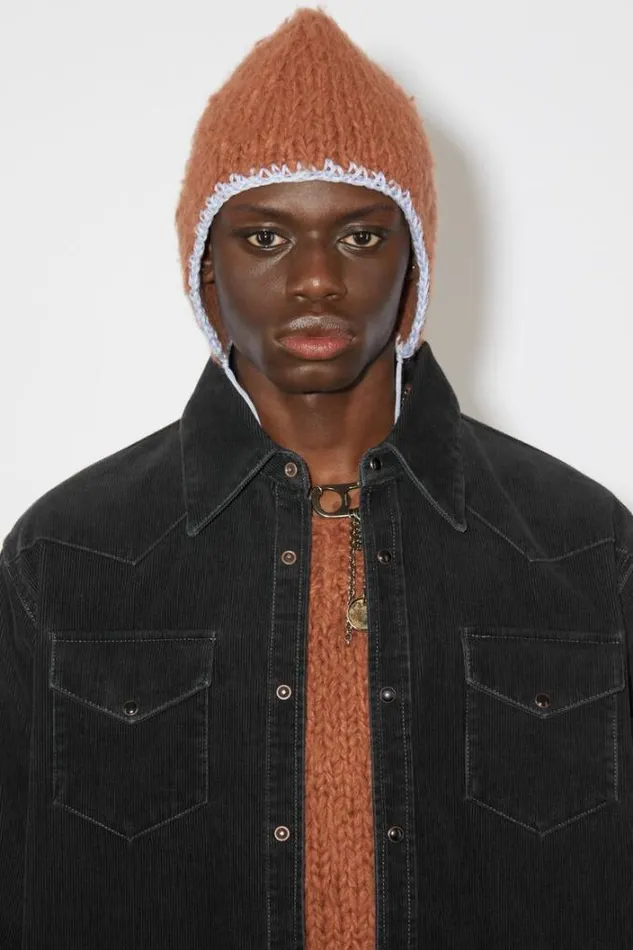 Acne Studios Shirts Man Corduroy Buttonup Shirt Black