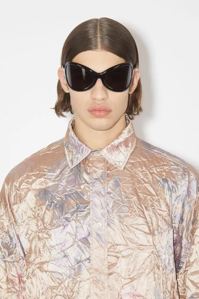 Acne Studios Shirts Man Short Sleeve Buttonup Shirt Blush Beige