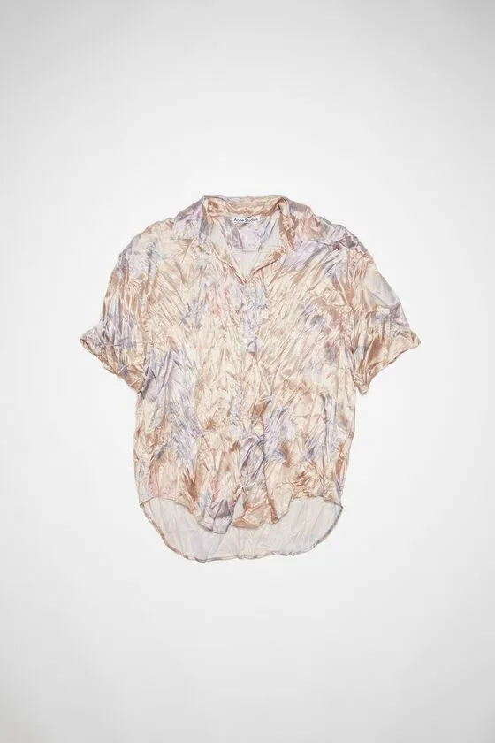 Acne Studios Shirts Man Short Sleeve Buttonup Shirt Blush Beige