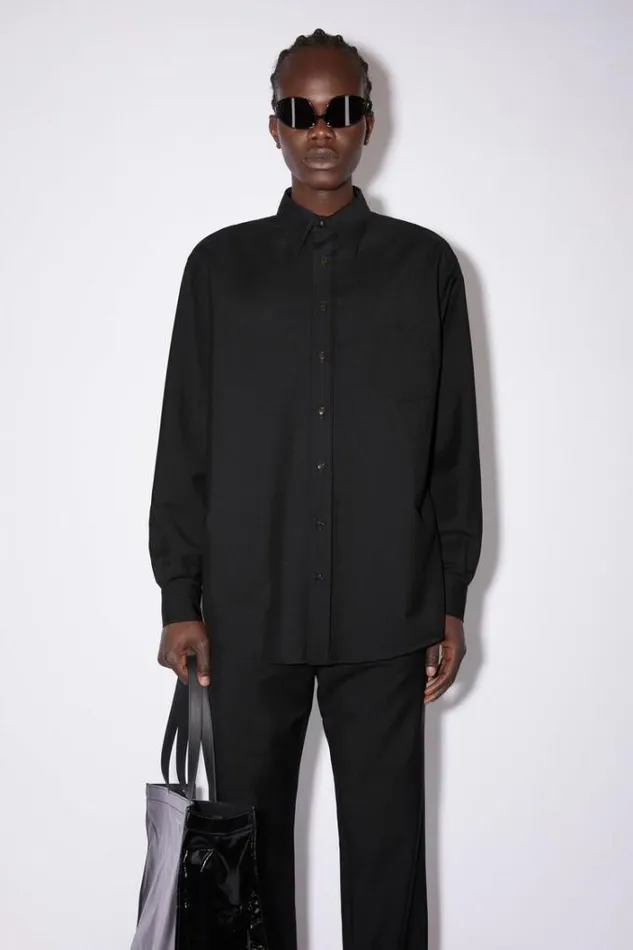 Acne Studios Shirts Man Wool Mohair Shirt Black