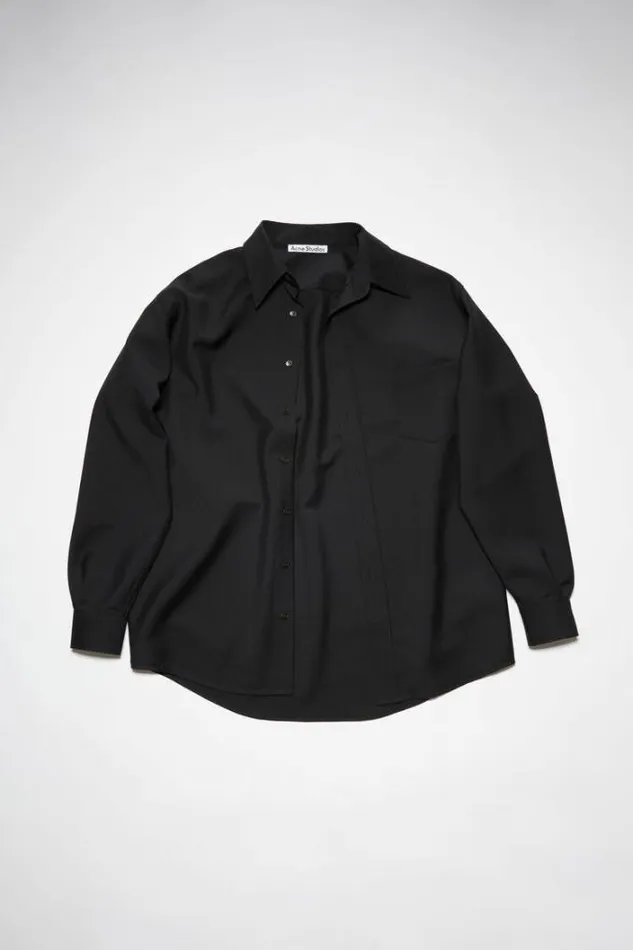Acne Studios Shirts Man Wool Mohair Shirt Black