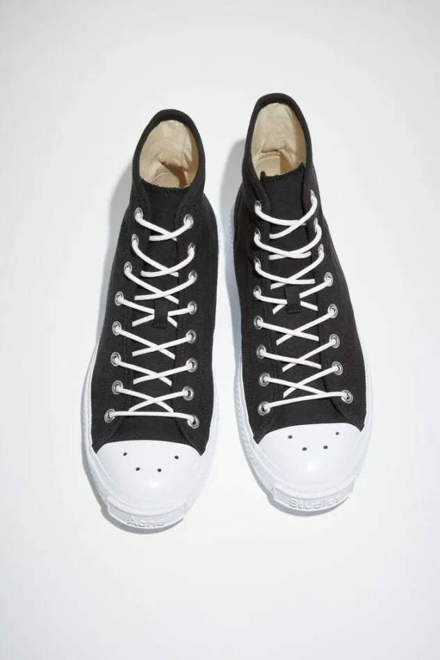 Acne Studios Shoes Man High Top Sneakers BlackOff White