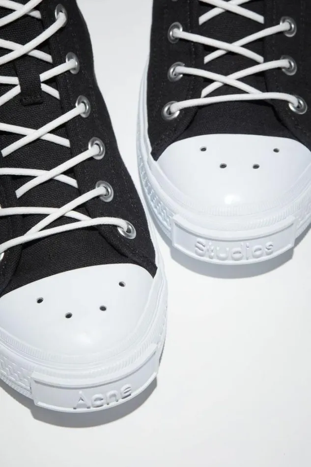 Acne Studios Shoes Man High Top Sneakers BlackOff White