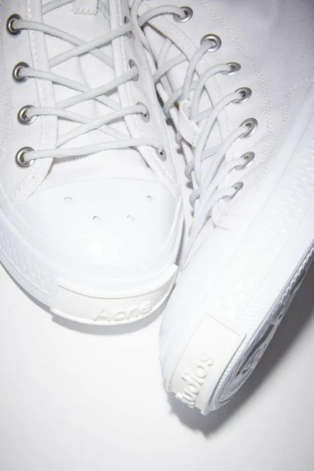 Acne Studios Shoes Man High Top Sneakers Optic White