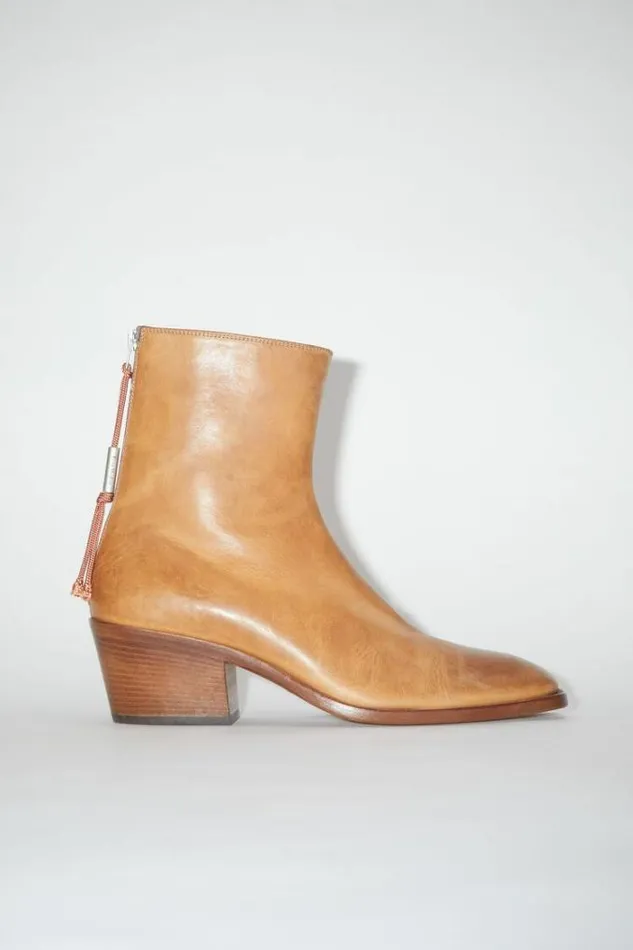 Acne Studios Shoes Man Leather Boots Beige