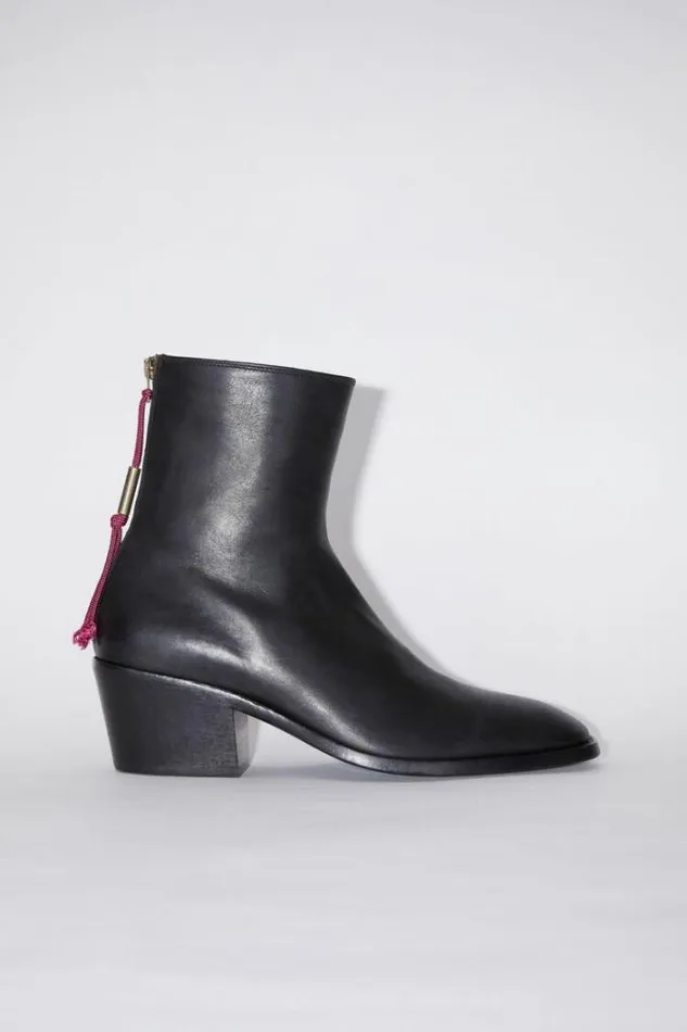 Acne Studios Shoes Man Leather Boots Black