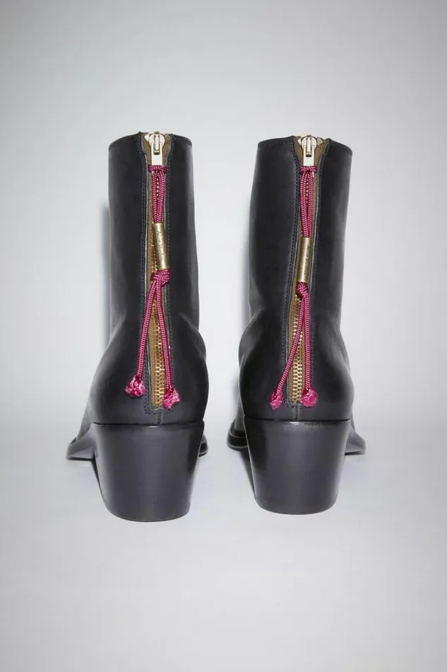 Acne Studios Shoes Man Leather Boots Black
