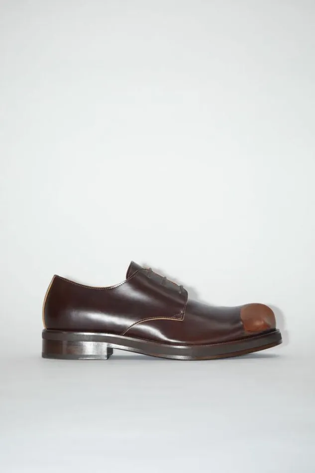 Acne Studios Shoes Man Leather Derby Shoes Cognac BrownBrown