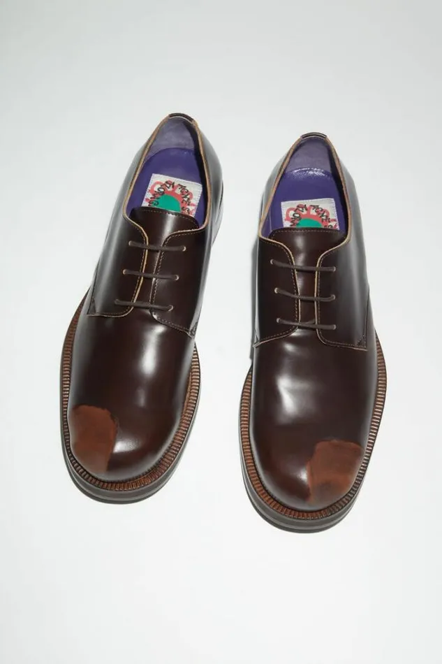 Acne Studios Shoes Man Leather Derby Shoes Cognac BrownBrown
