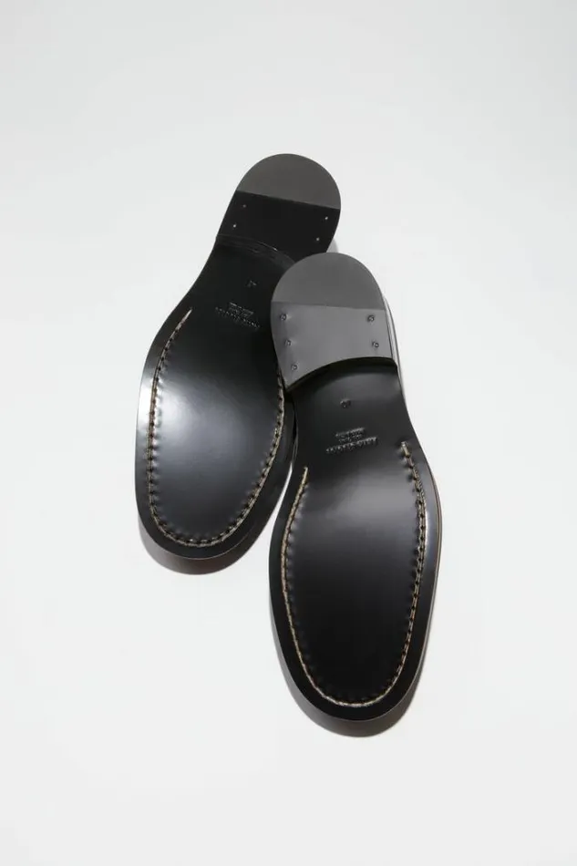 Acne Studios Shoes Man Leather Derby Shoes Turquoise BlueBlack