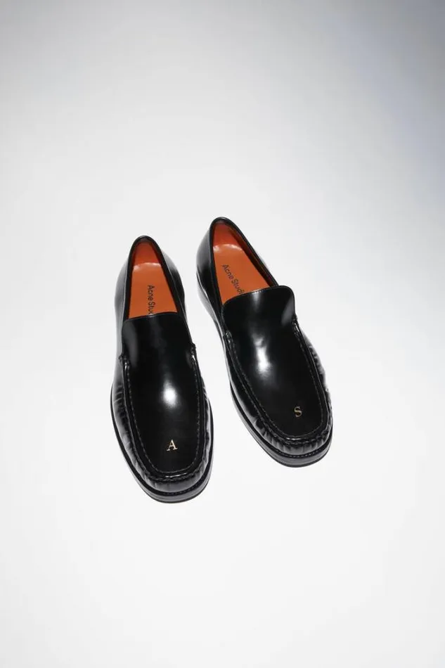 Acne Studios Shoes Man Leather Loafers Black