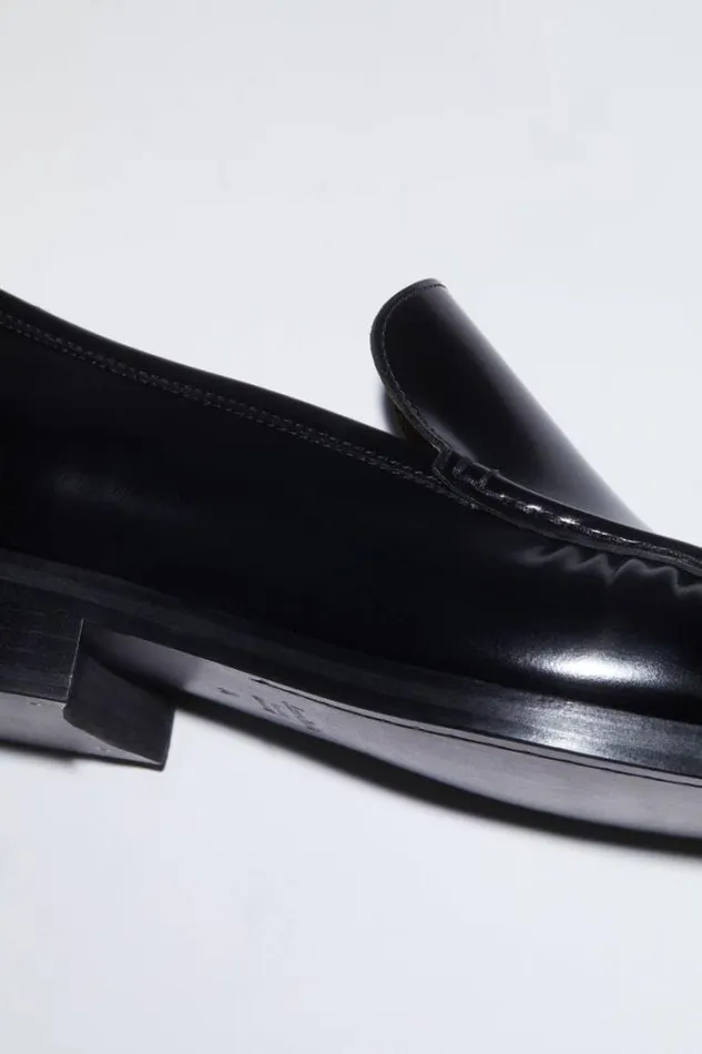 Acne Studios Shoes Man Leather Loafers Black