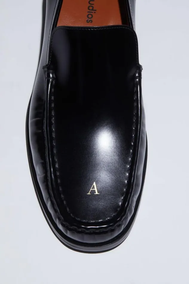 Acne Studios Shoes Man Leather Loafers Black