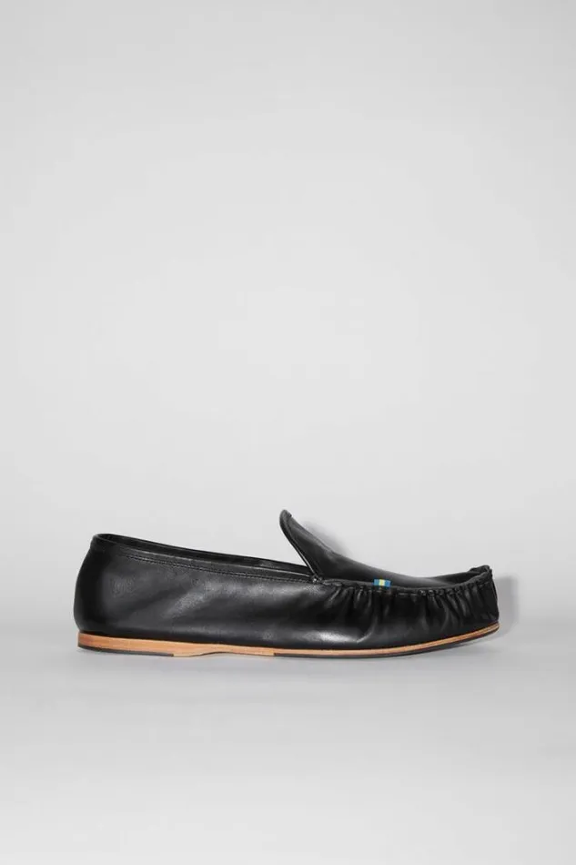 Acne Studios Shoes Man Leather Slipon Shoes Black